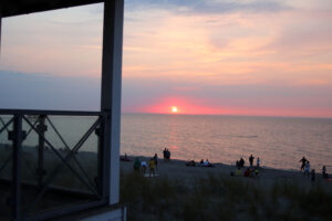 Sunset on the Baltic Sea coast. Dramatic light.