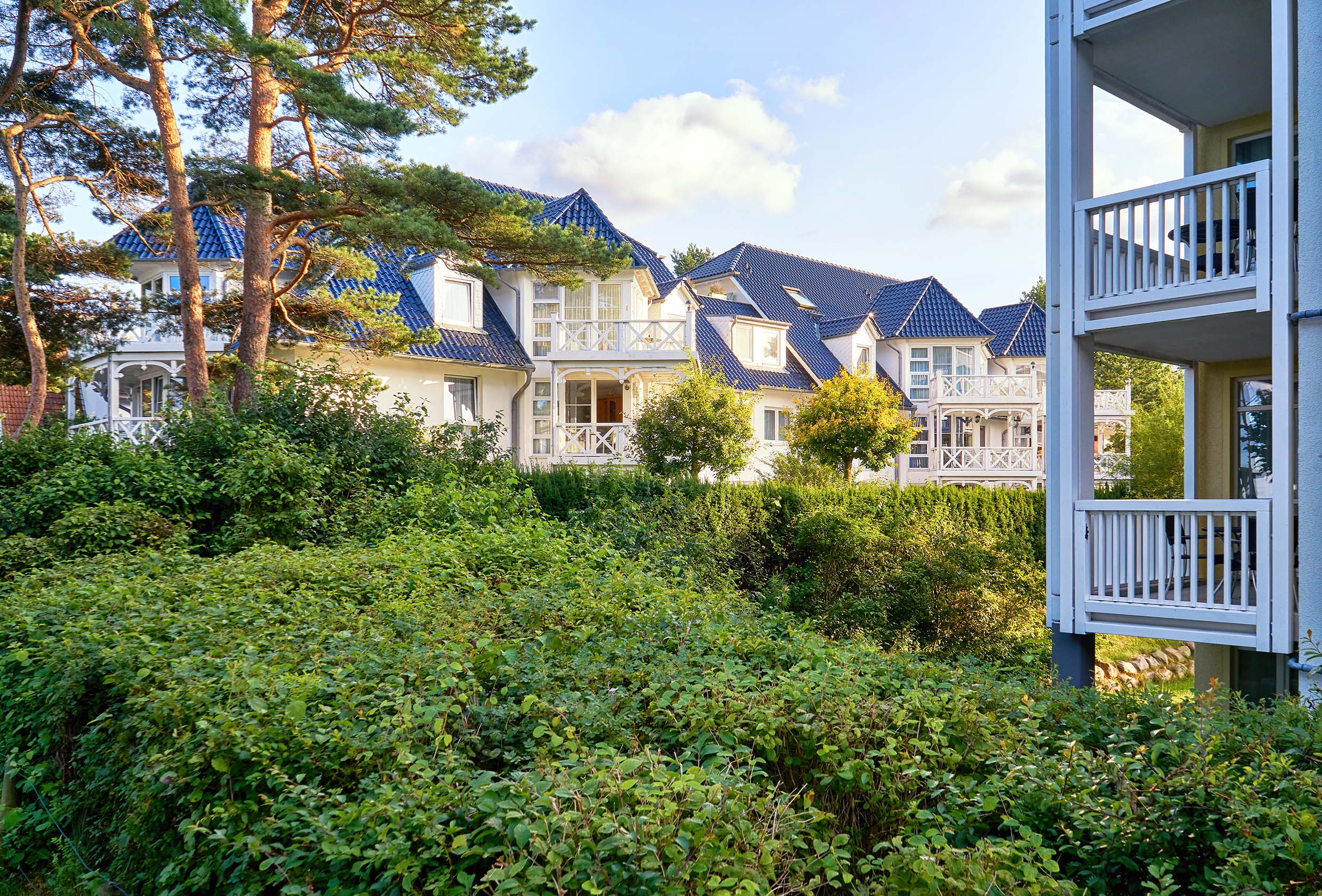 Binz, Germany - August 23, 2017: Holiday homes in Binz on the island of Rügen on the Baltic Sea. Mecklenburg-Vorpommern, Germany